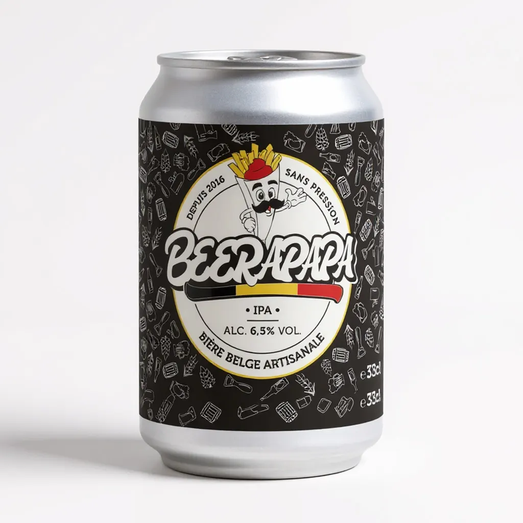 Canette 33 cl Beerapapa IPA, étiquette noire